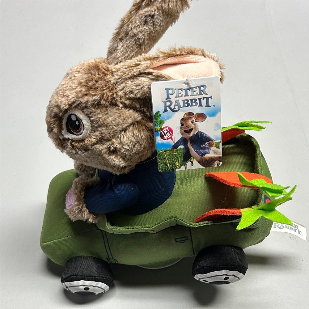 Peter Rabbit singing & sliding plush car Easter gift